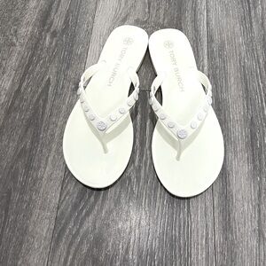 Tory Burch White Flip-Flop Sandals